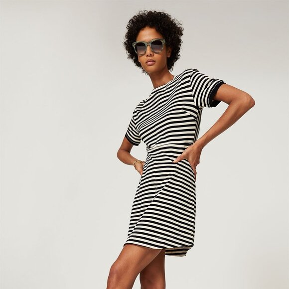 Striped Short Sleeve T-Shirt Dress - Picture 1 of 5